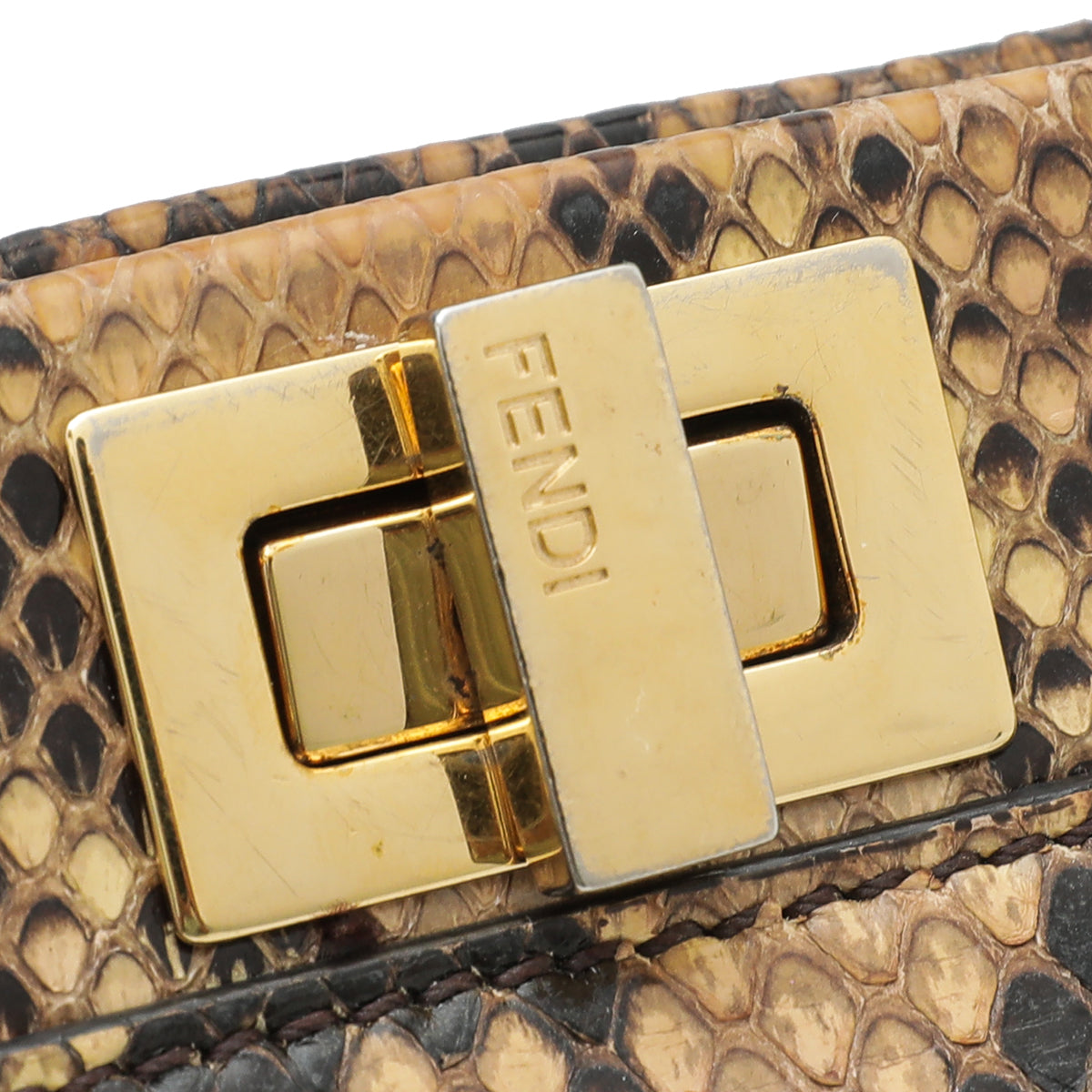 Fendi Light Yellow Python Peekaboo Bag-Fendi-THE CLOSET
