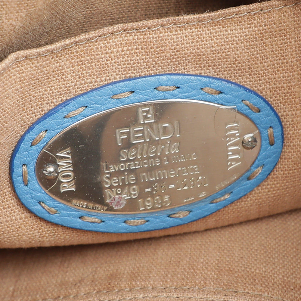 Fendi Blue Selleria Boston Bag-Fendi-THE CLOSET