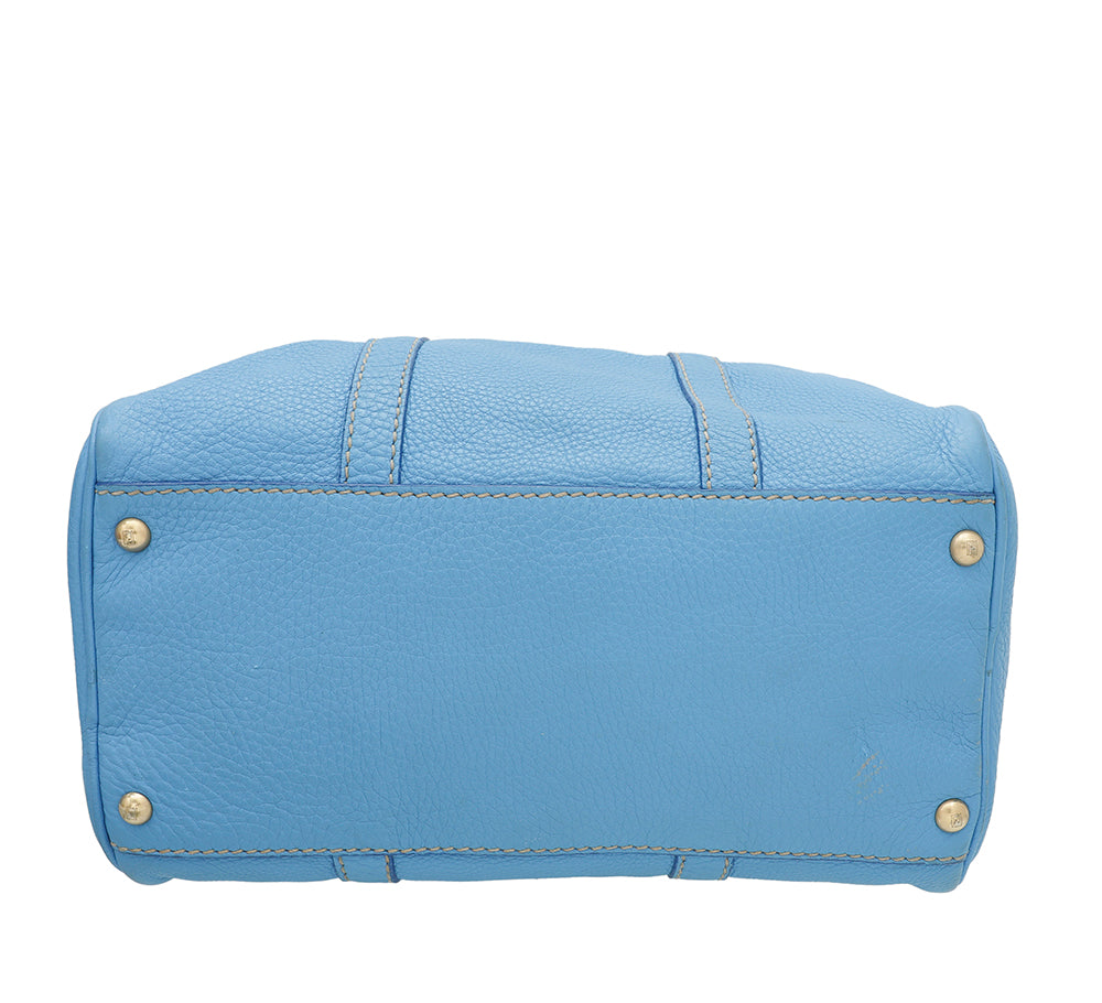 Fendi Blue Selleria Boston Bag-Fendi-THE CLOSET