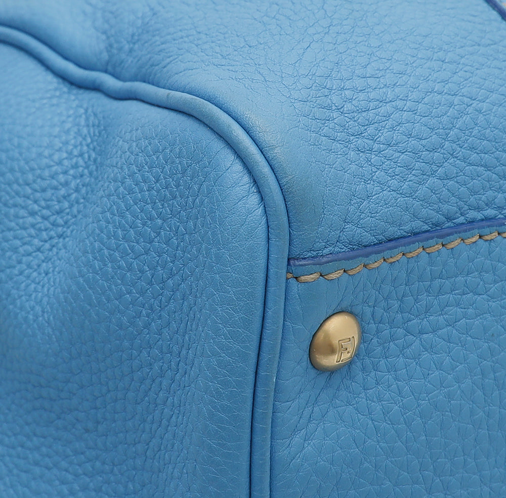 Fendi Blue Selleria Boston Bag-Fendi-THE CLOSET