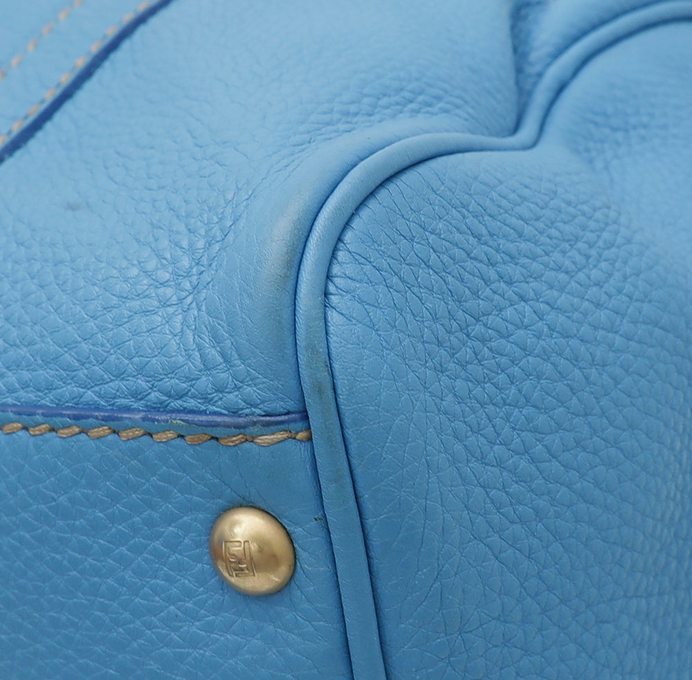 Fendi Blue Selleria Boston Bag-Fendi-THE CLOSET