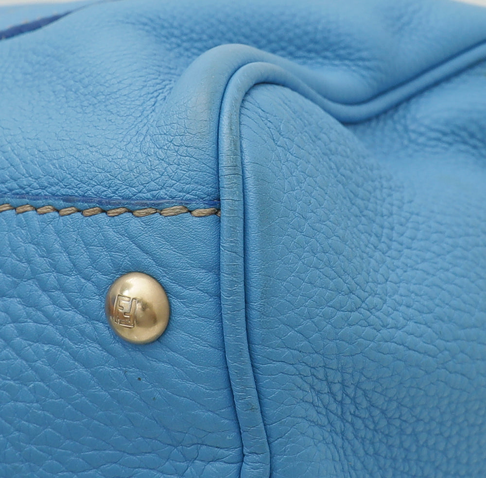 Fendi Blue Selleria Boston Bag-Fendi-THE CLOSET
