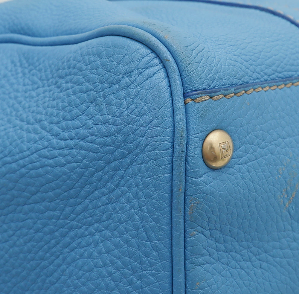 Fendi Blue Selleria Boston Bag-Fendi-THE CLOSET