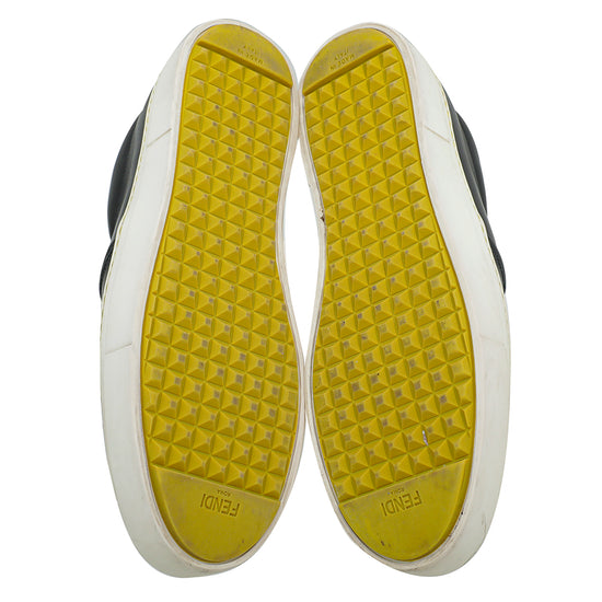 Fendi Multicolor Shearling F Slip-On Sneakers 39