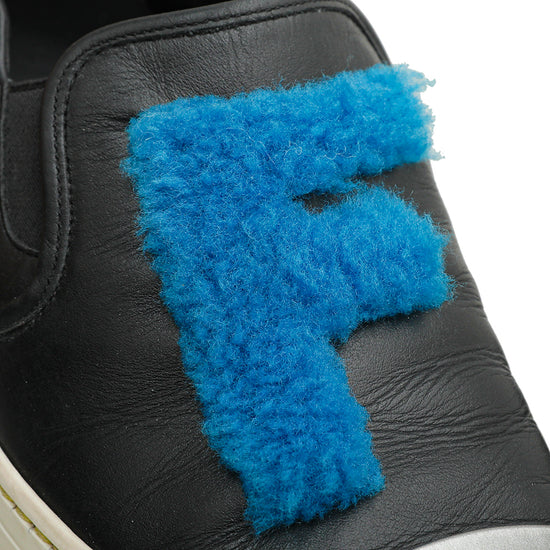 Fendi Multicolor Shearling F Slip-On Sneakers 39