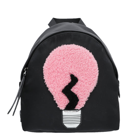 Fendi Bicolor Shearling Lightbulb Backpack Bag