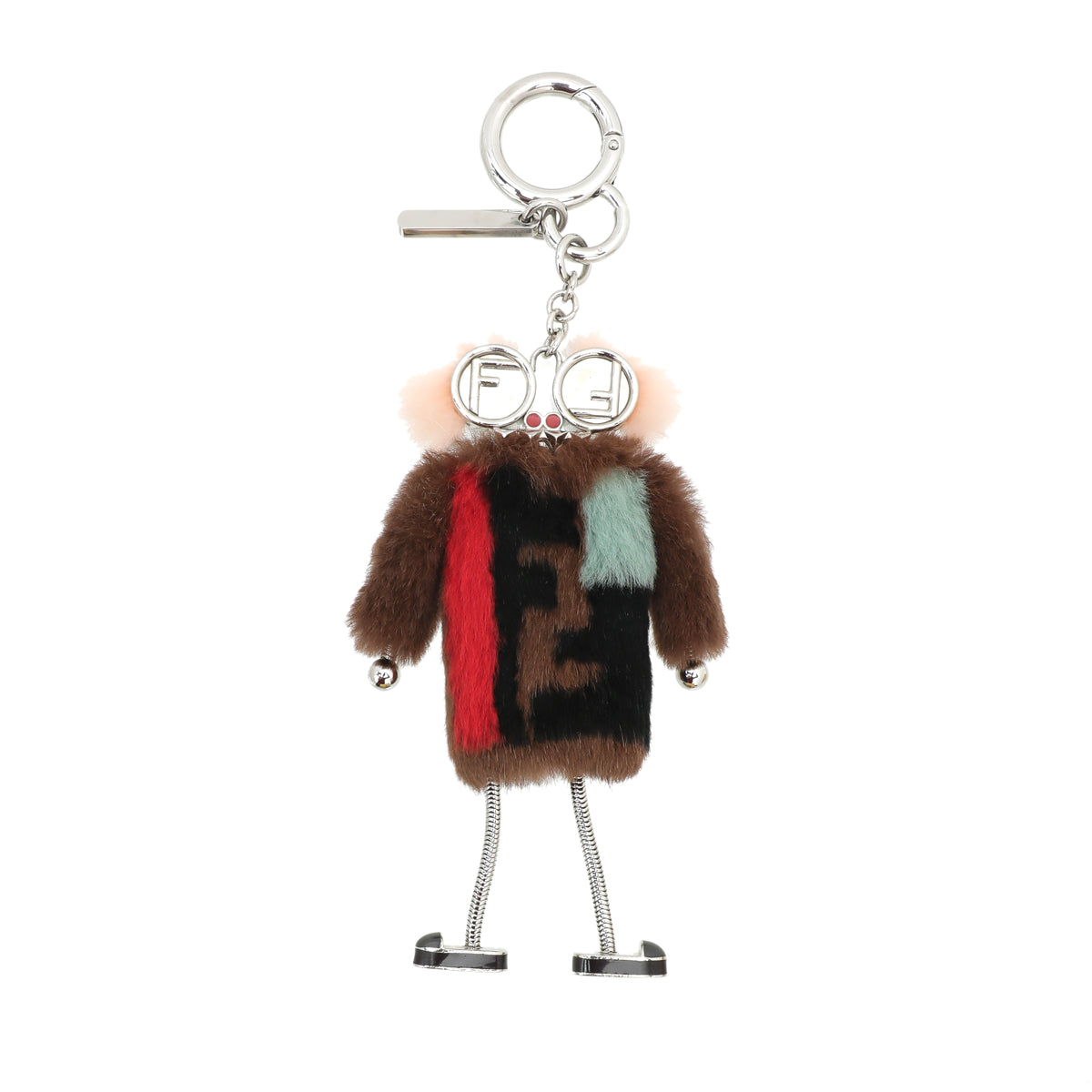 Fendi Brown Multicolor Teen Witch Mink Fox Fur Bag Charm-Fendi-THE CLOSET
