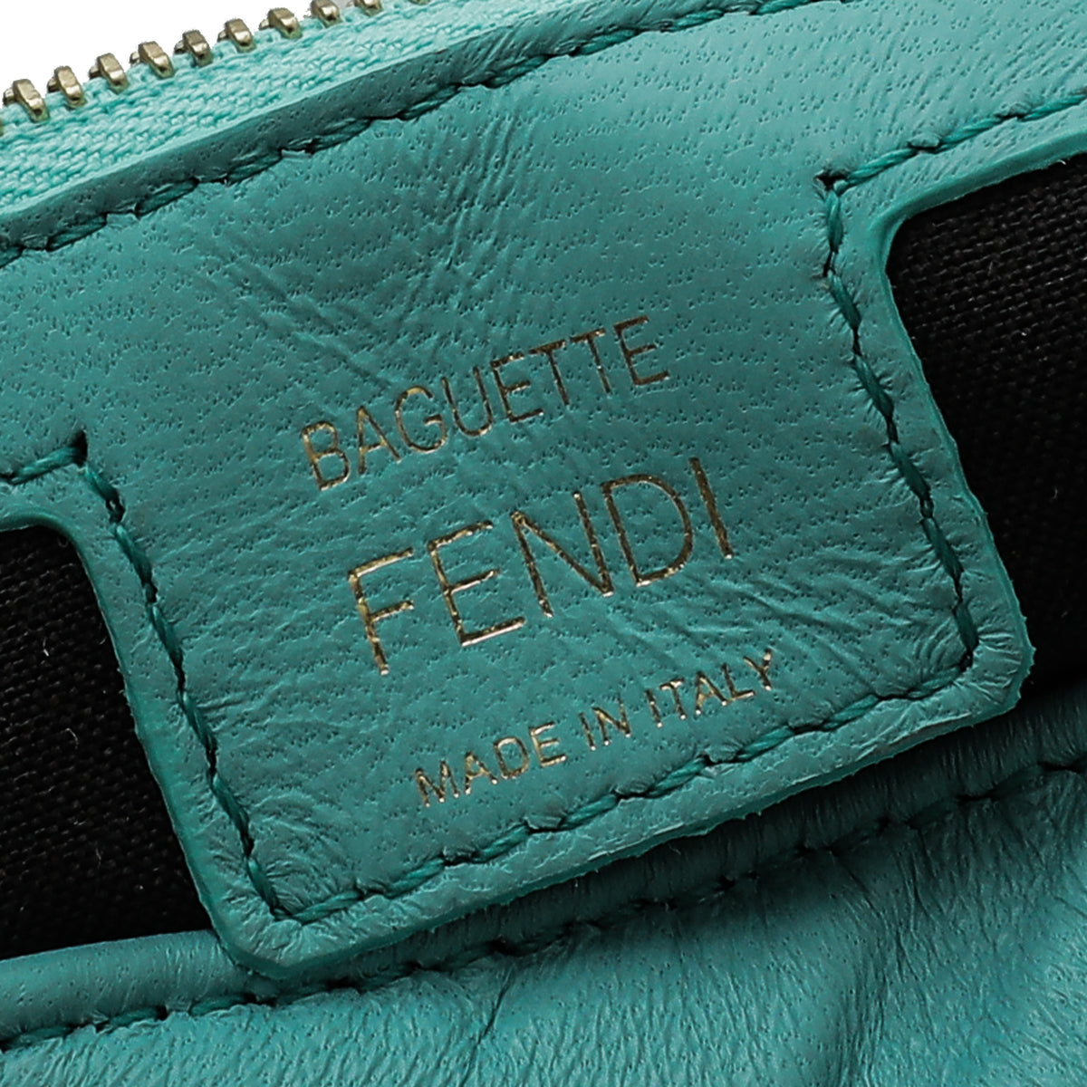 Fendi Tiffany Blue FF Embossed Baguette Medium Bag