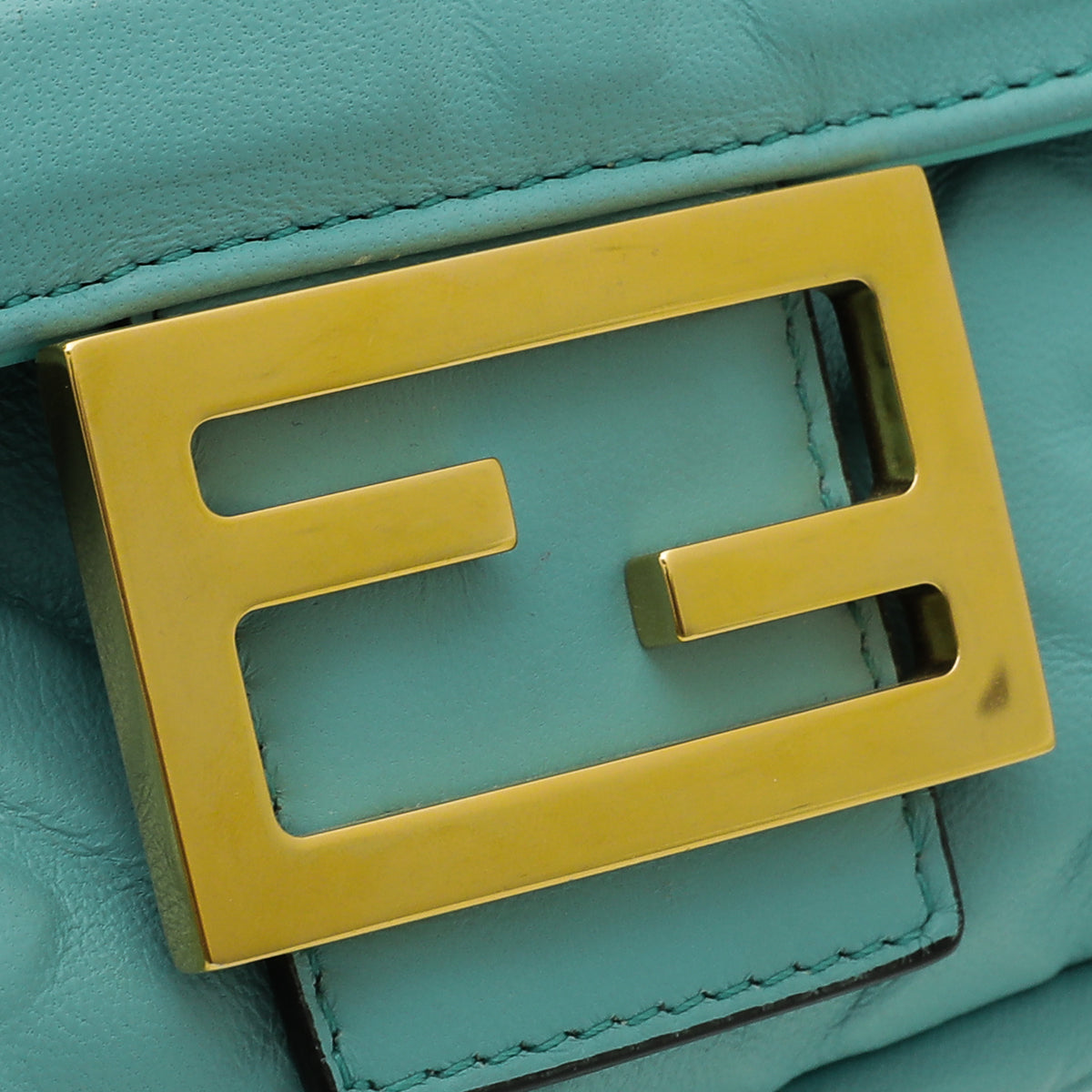 Fendi Tiffany Blue FF Embossed Baguette Medium Bag-Fendi-THE CLOSET