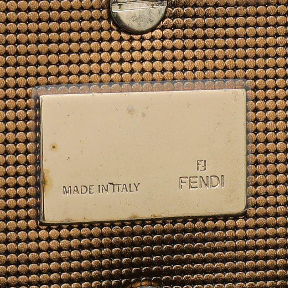 Fendi Tobacco Gold Zucca Metallic Tote Small Bag