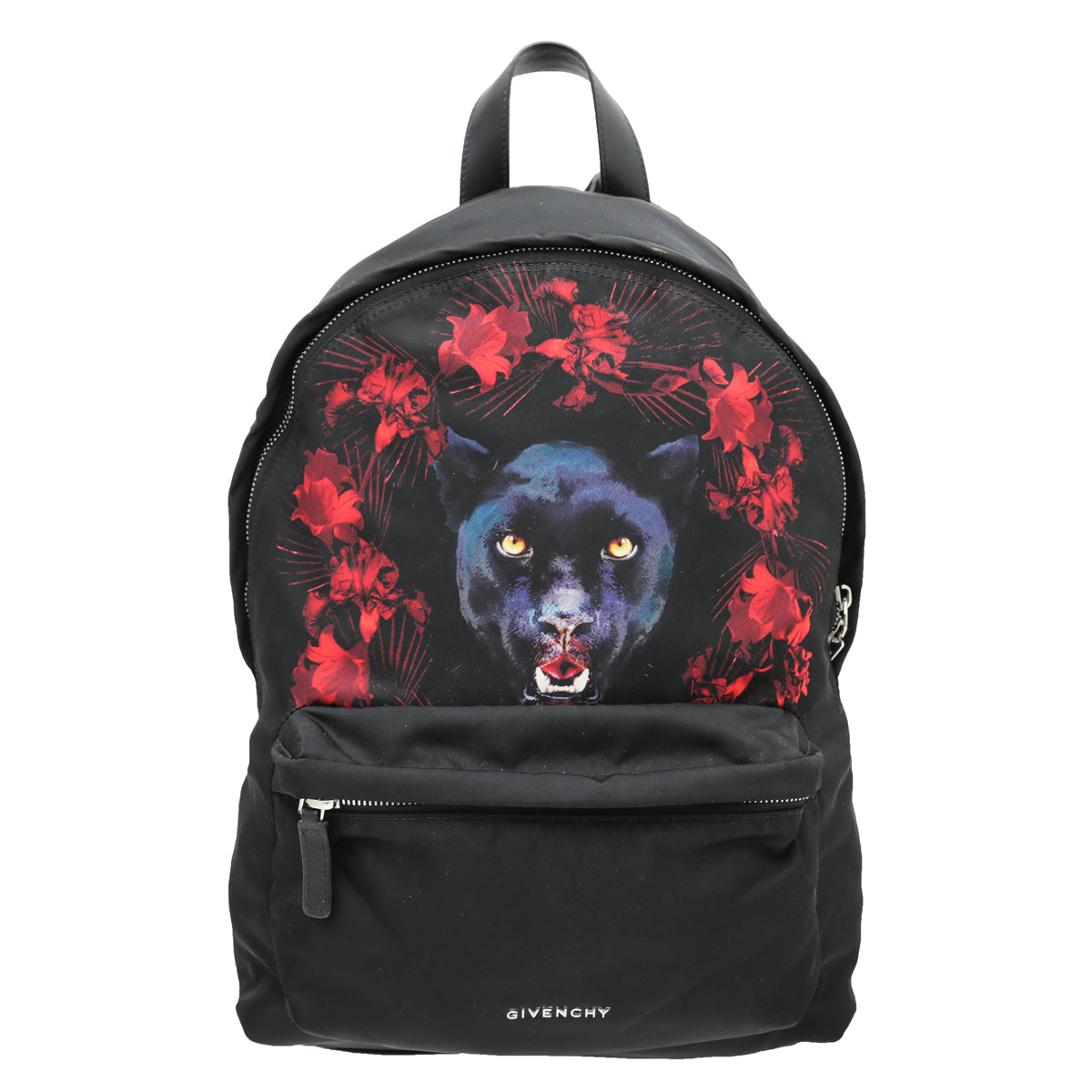 Givenchy Black Multicolor Jaguar Floral Print Backpack Bag-Givenchy-THE CLOSET