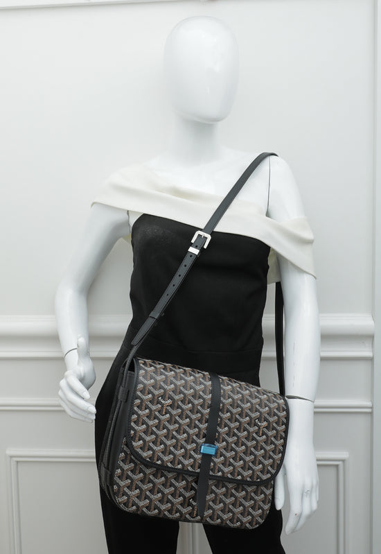 Goyard Black Goyardine Belvedere II MM Messenger Bag