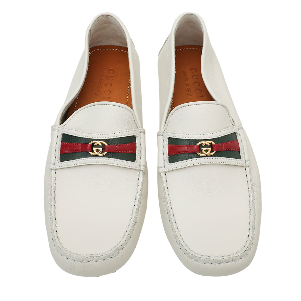 white gucci dress shoes Gucci Off White Ayrton Driving Loafers 6 – THE CLOSET