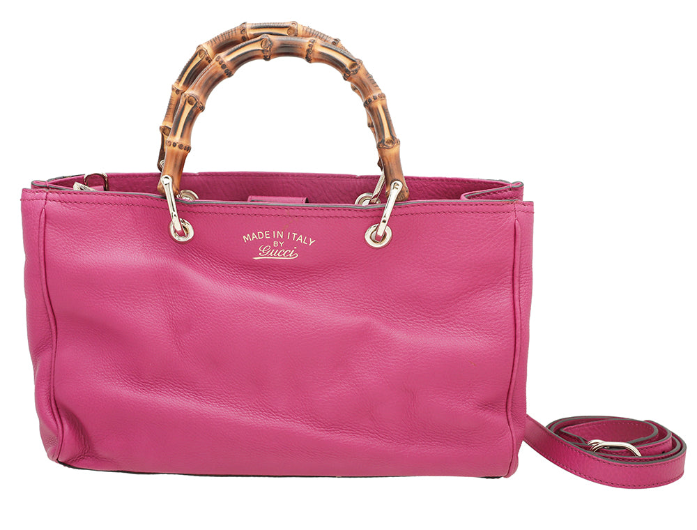 Gucci Fuchsia Bamboo Shopper Tote Bag-Gucci-THE CLOSET