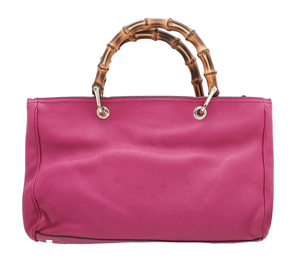 Gucci Fuchsia Bamboo Shopper Tote Bag-Gucci-THE CLOSET