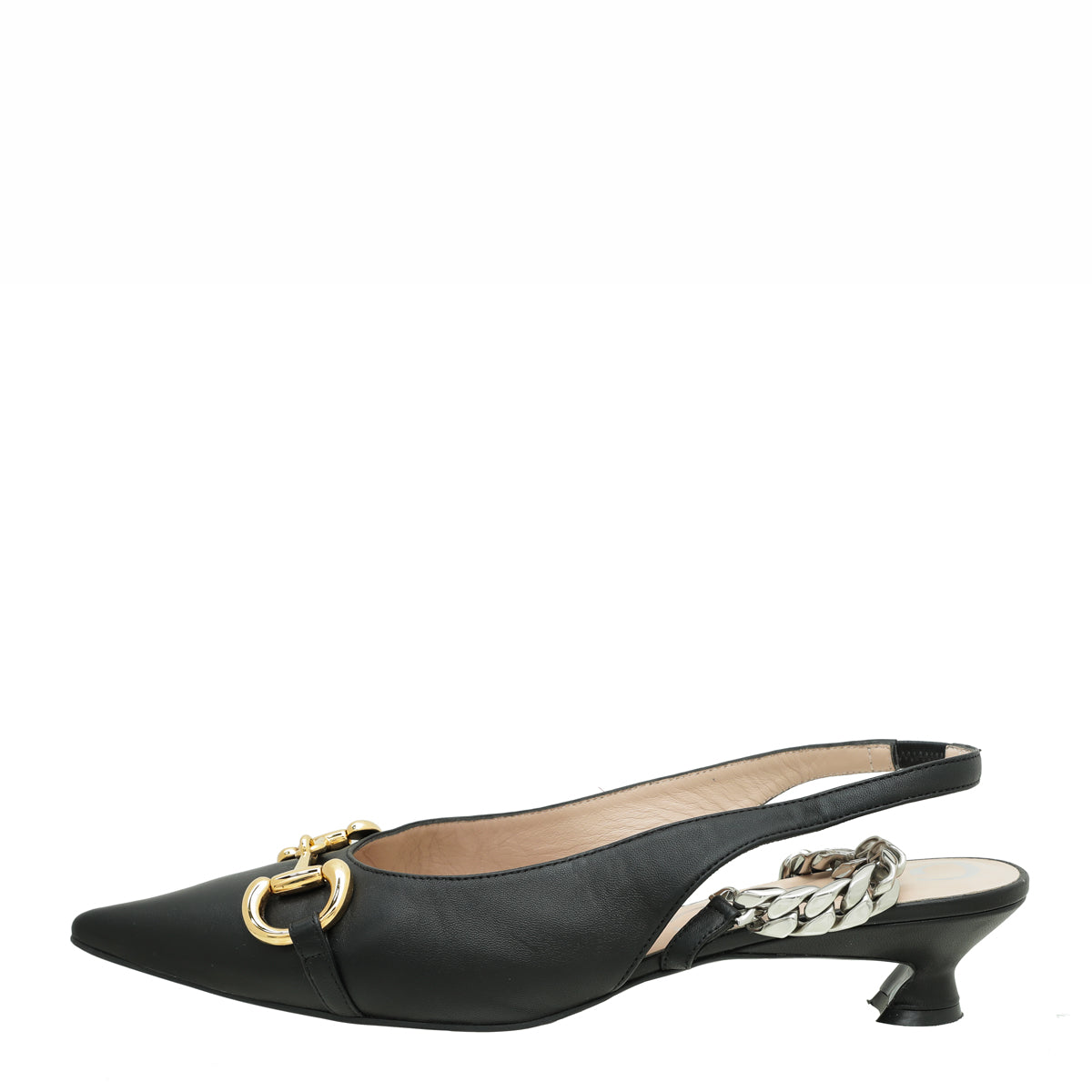Gucci Black Horsebit & Chain Slingback 39-Gucci-THE CLOSET