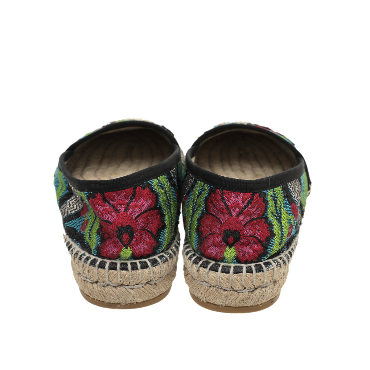 Gucci Blue Multicolor Blind For Love Brocade Espadrille 36-Gucci-THE CLOSET