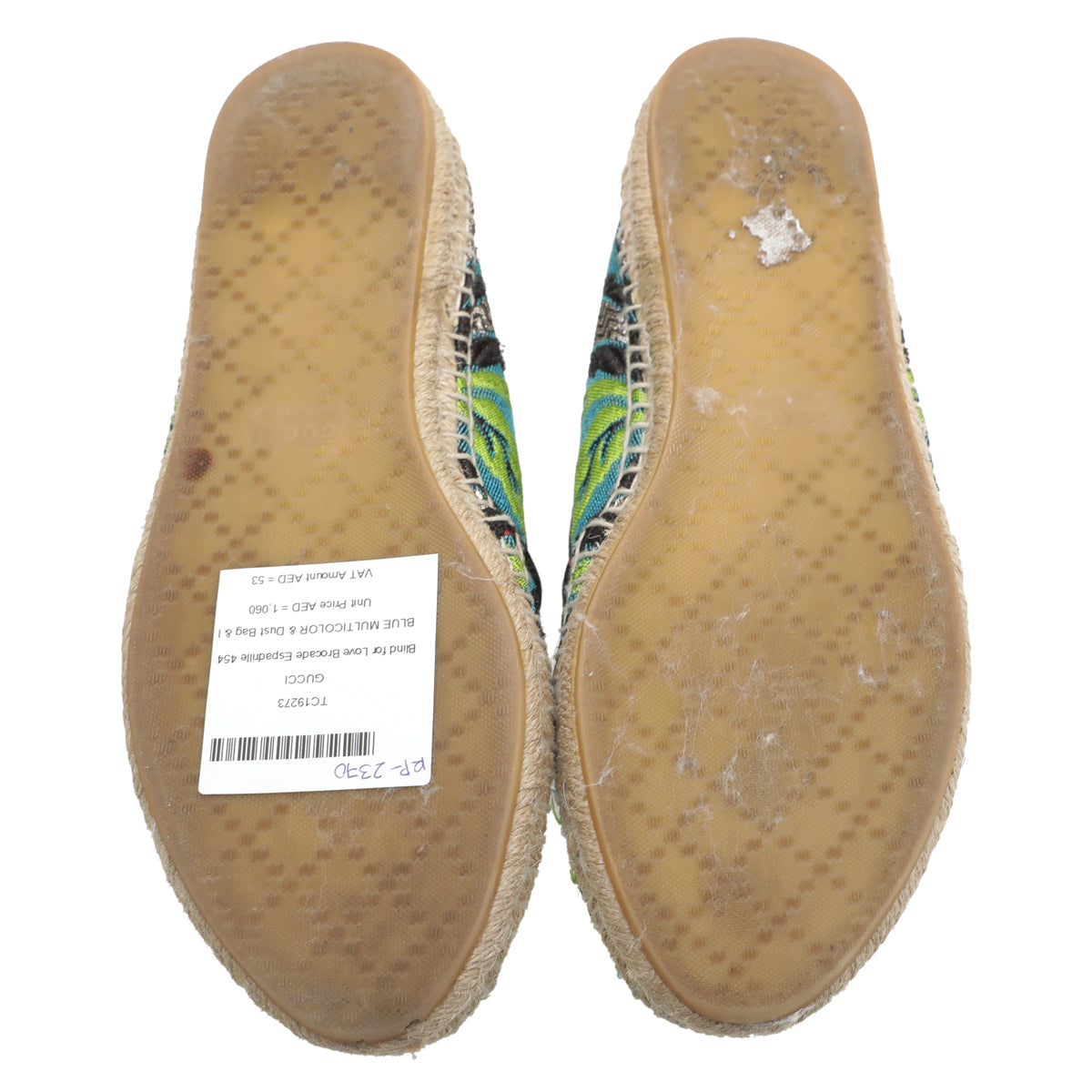 Gucci Blue Multicolor Blind For Love Brocade Espadrille 36-Gucci-THE CLOSET