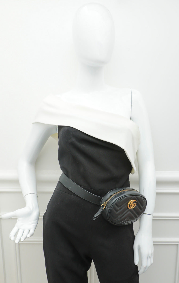 Gucci Black GG Marmont Mini Belt Bag-Gucci-THE CLOSET