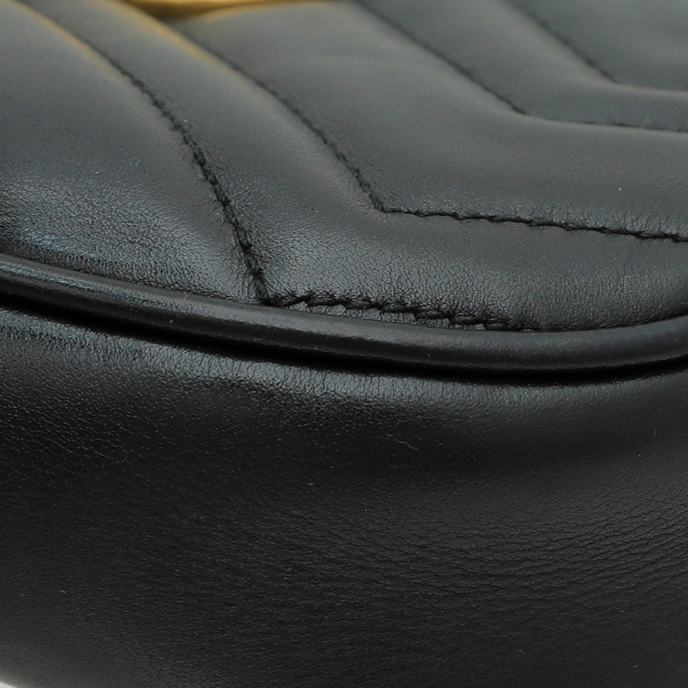 Gucci Black GG Marmont Mini Belt Bag