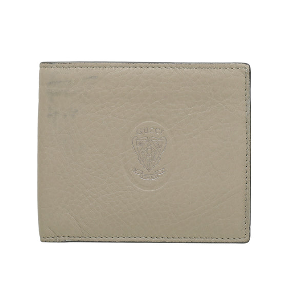 Gucci Beige Crest Stamp Bifold Wallet