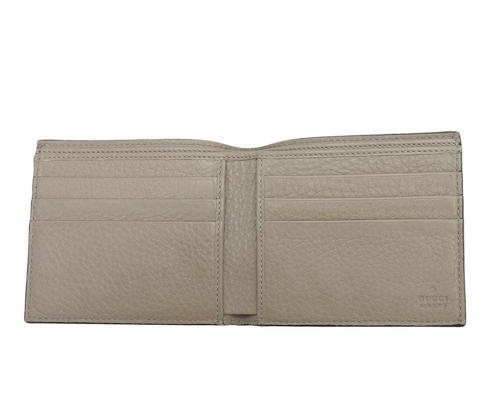 Gucci Beige Crest Stamp Bifold Wallet-Gucci-THE CLOSET