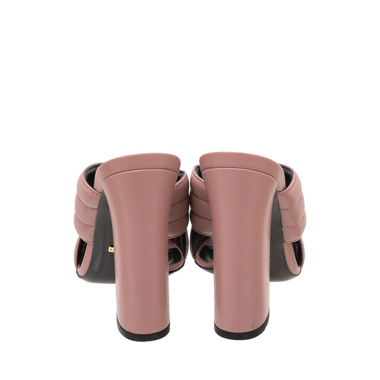 Gucci Dusty Pink Criss Cross Sandals 38