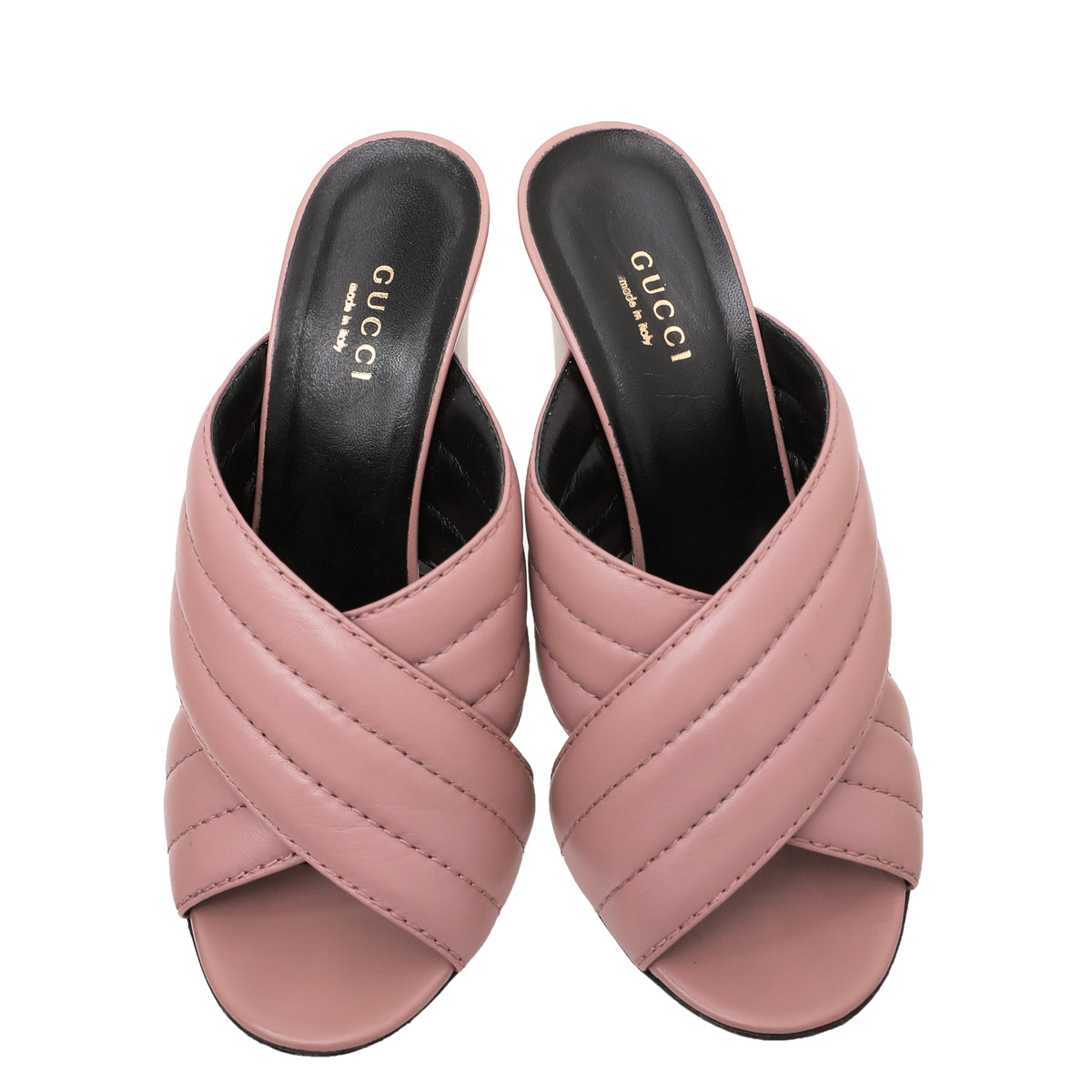 Gucci Dusty Pink Criss Cross Sandals 38-Gucci-THE CLOSET