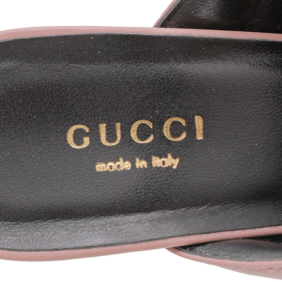 Gucci Dusty Pink Criss Cross Sandals 38