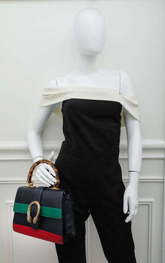 Gucci Tricolor Dionysus Bamboo Top Handle Bag