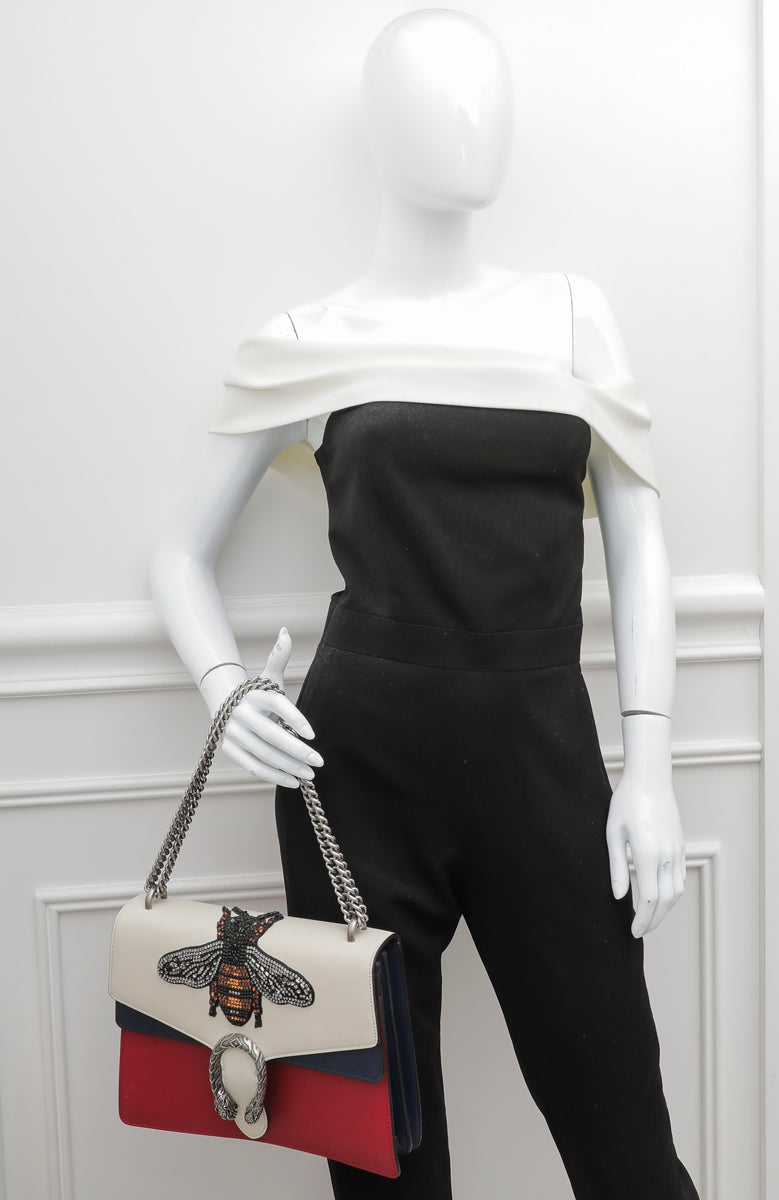 Gucci Tricolor Dionysus Bee Crystal Applique Bag-Gucci-THE CLOSET