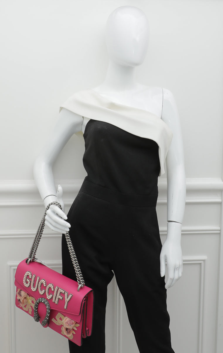 Gucci Rosa Dionysus Guccify Embroidered Bag-Gucci-THE CLOSET