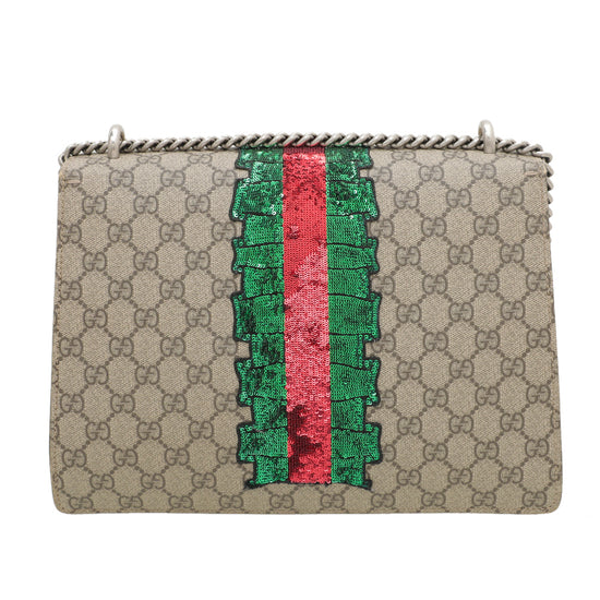Gucci Ebony Dionysus Sequins Lips Lightning Bag