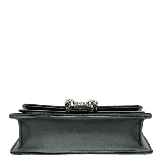 Gucci Dionysus Bag Crystal Embellished Velvet Super Mini Black 1058051