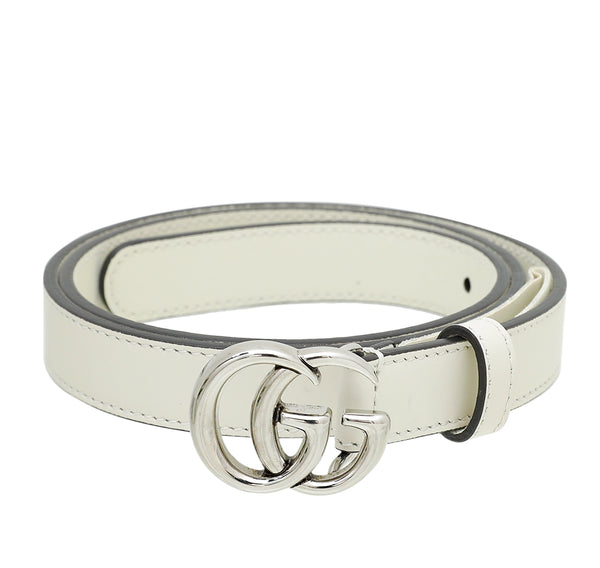 Gucci Off White Double G Buckle Belt 30 THE CLOSET