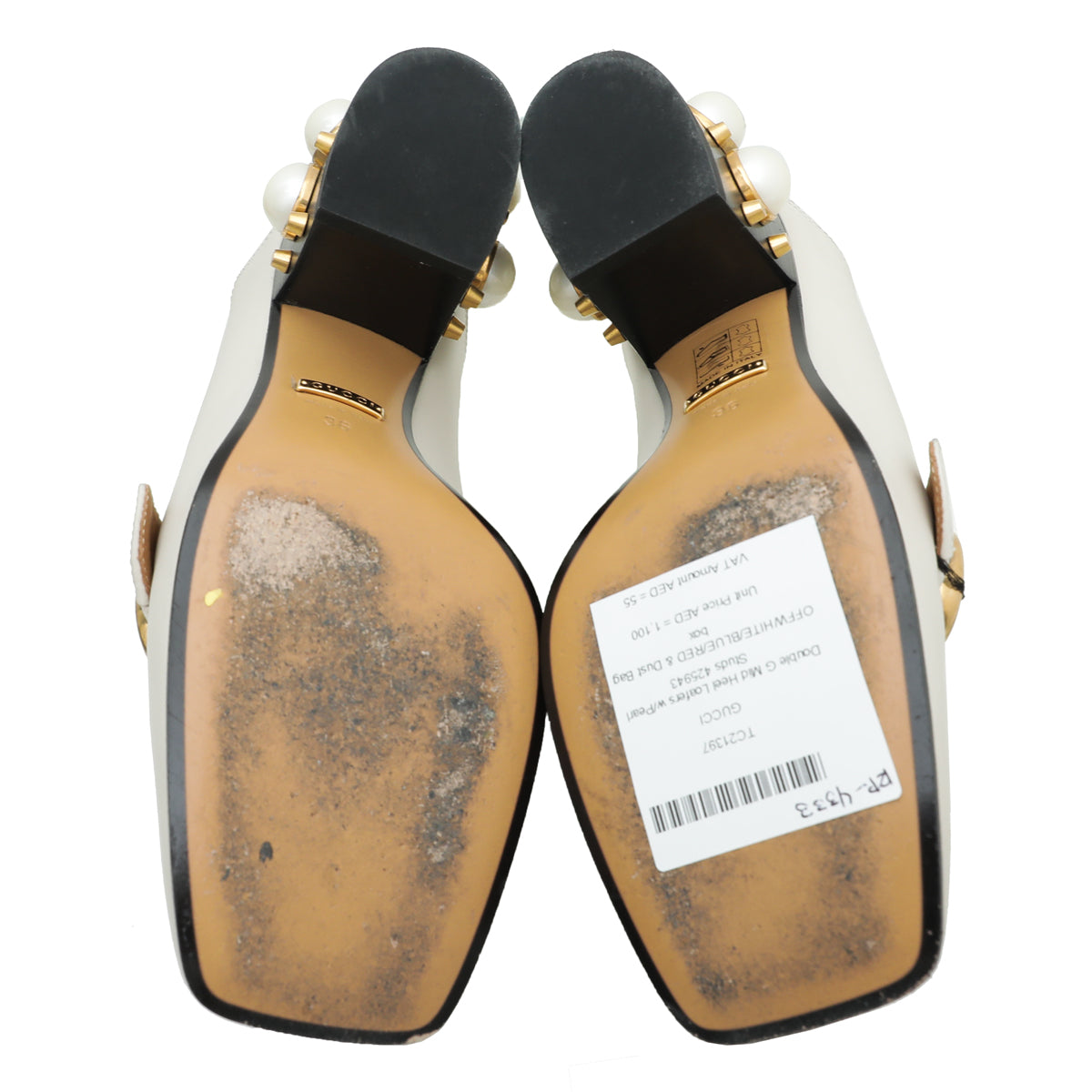 Gucci Tricoloe Double G Mid Heel Loafers 36-Gucci-THE CLOSET