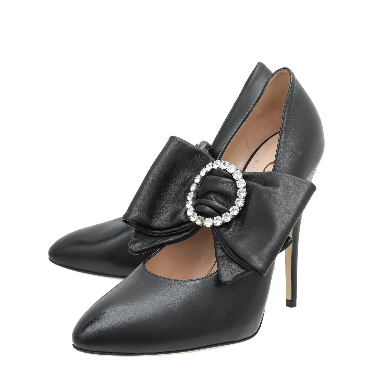 Gucci Black Elaisa Removable Bow Pumps 37.5-Gucci-THE CLOSET