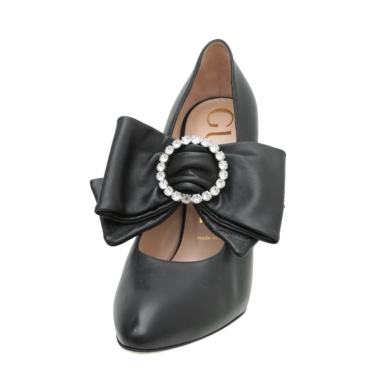 Gucci Black Elaisa Removable Bow Pumps 37.5-Gucci-THE CLOSET