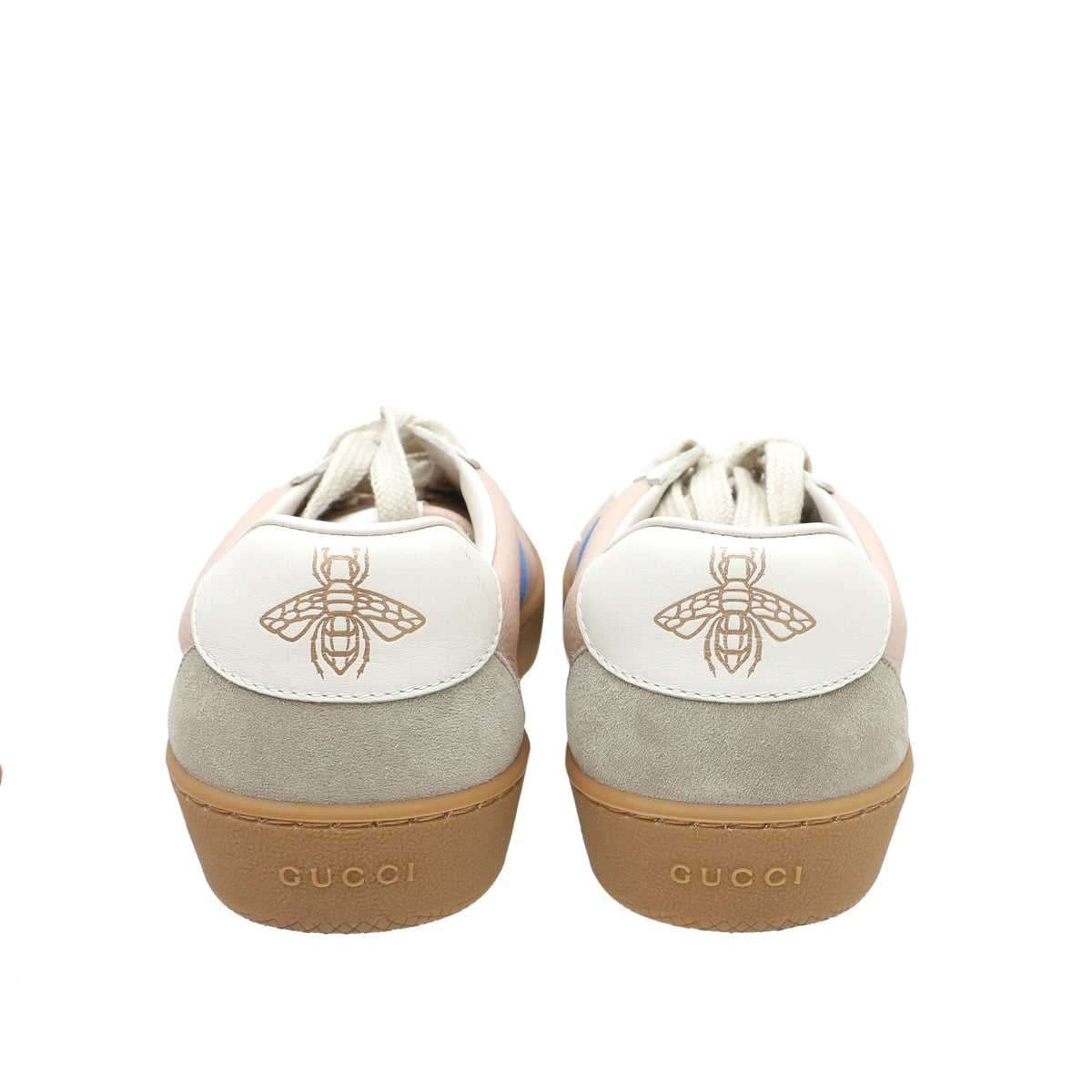 Gucci Oatmeal Soft Rose G74 Web Women Sneakers 37-Gucci-THE CLOSET