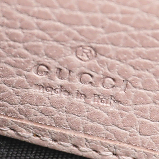 Gucci Light Pink GG Butterfly Diamond Zip Long Wallet
