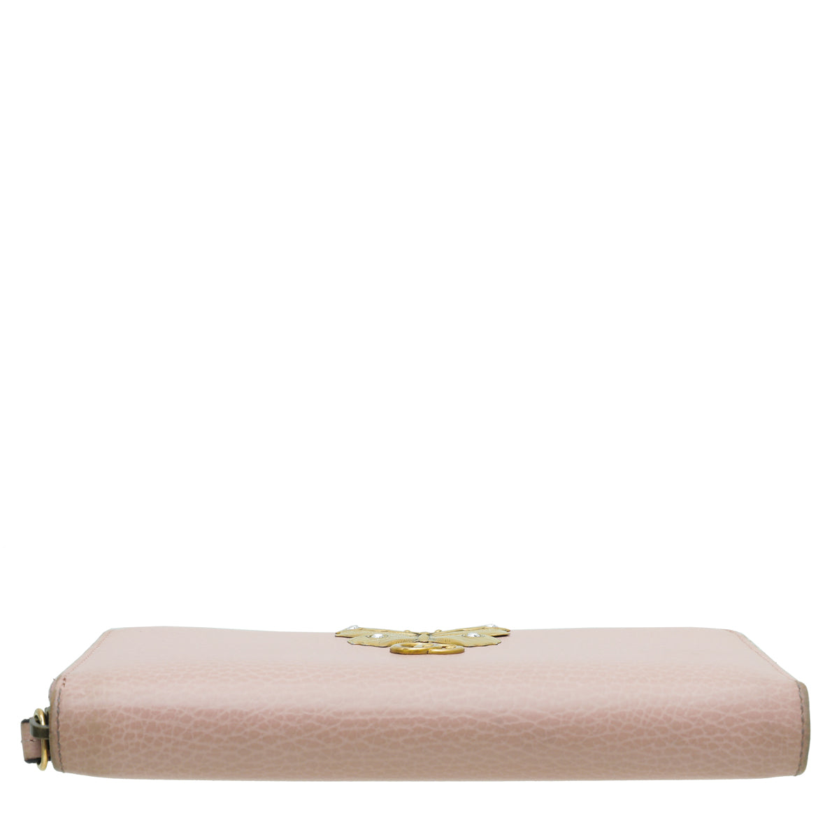 Gucci Light Pink GG Butterfly Diamond Zip Long Wallet