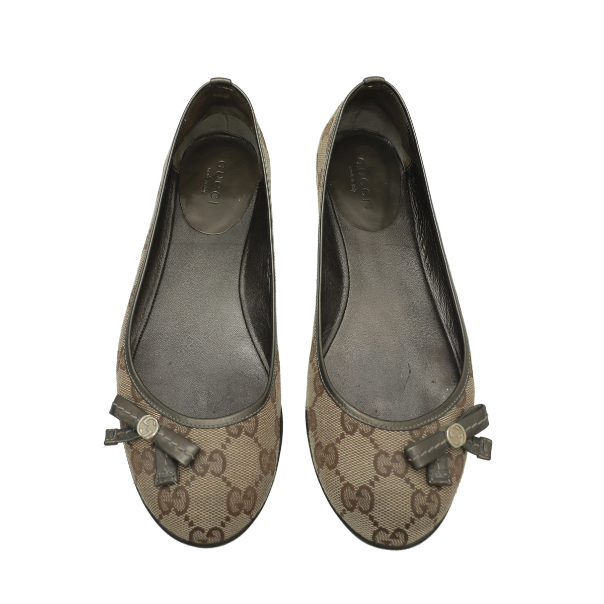 Gucci Bicolor GG Bow Flat Ballerina 35.5-Gucci-THE CLOSET