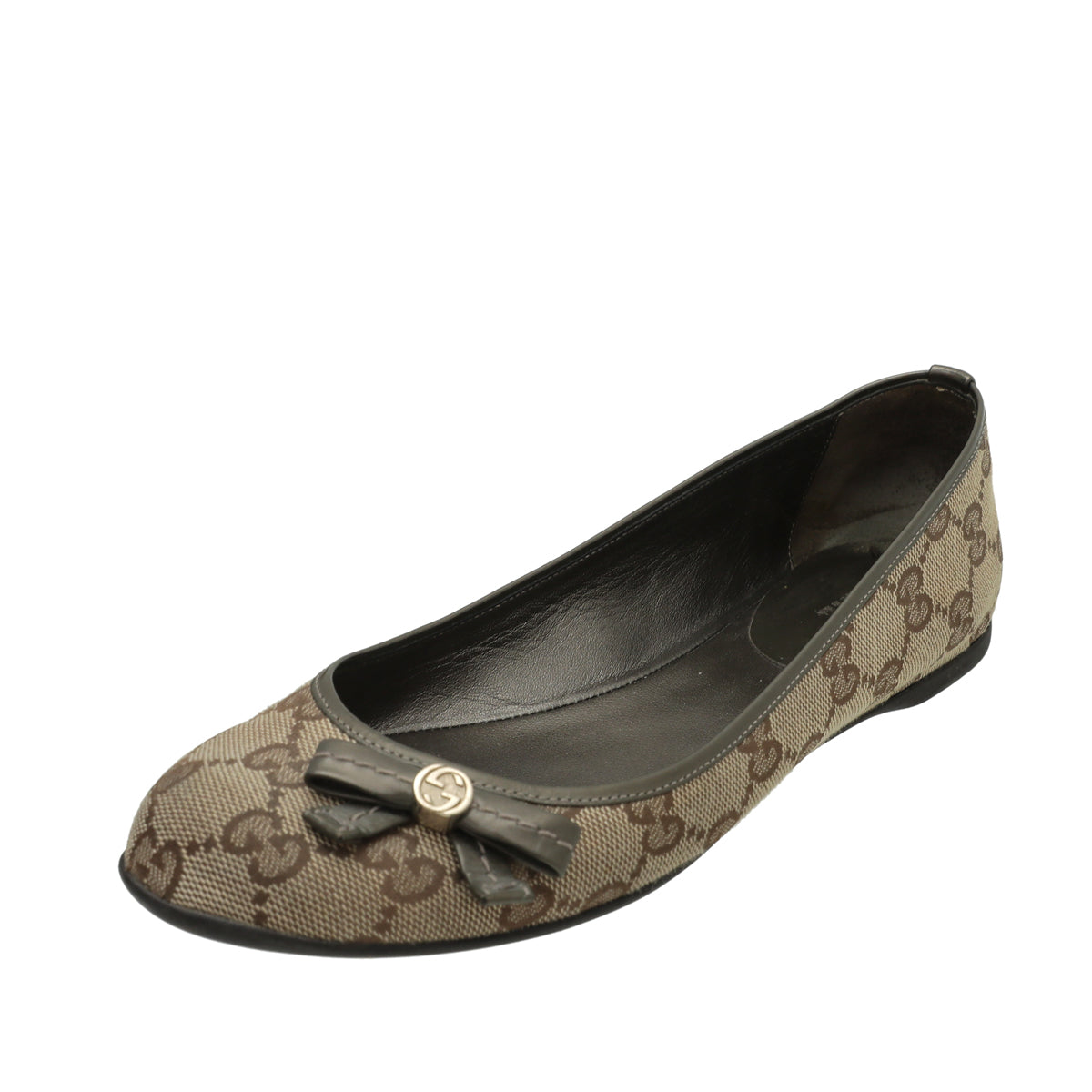 Gucci Bicolor GG Bow Flat Ballerina 35.5-Gucci-THE CLOSET