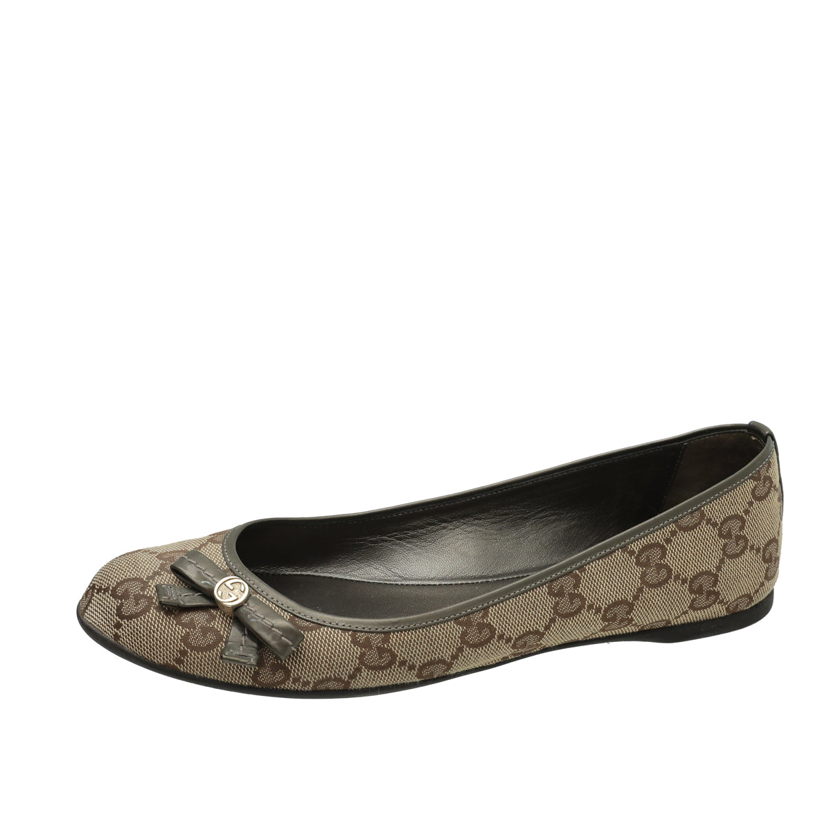Gucci Bicolor GG Bow Flat Ballerina 35.5-Gucci-THE CLOSET
