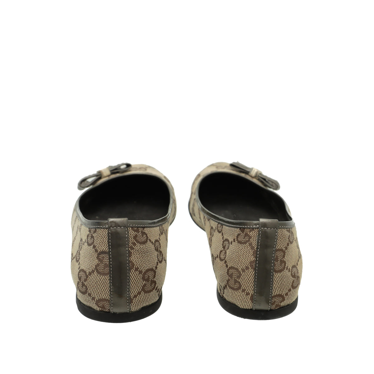 Gucci Bicolor GG Bow Flat Ballerina 35.5-Gucci-THE CLOSET