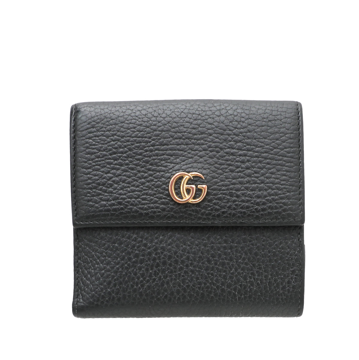 Gucci Black GG Fremch Flap Wallet-Gucci-THE CLOSET