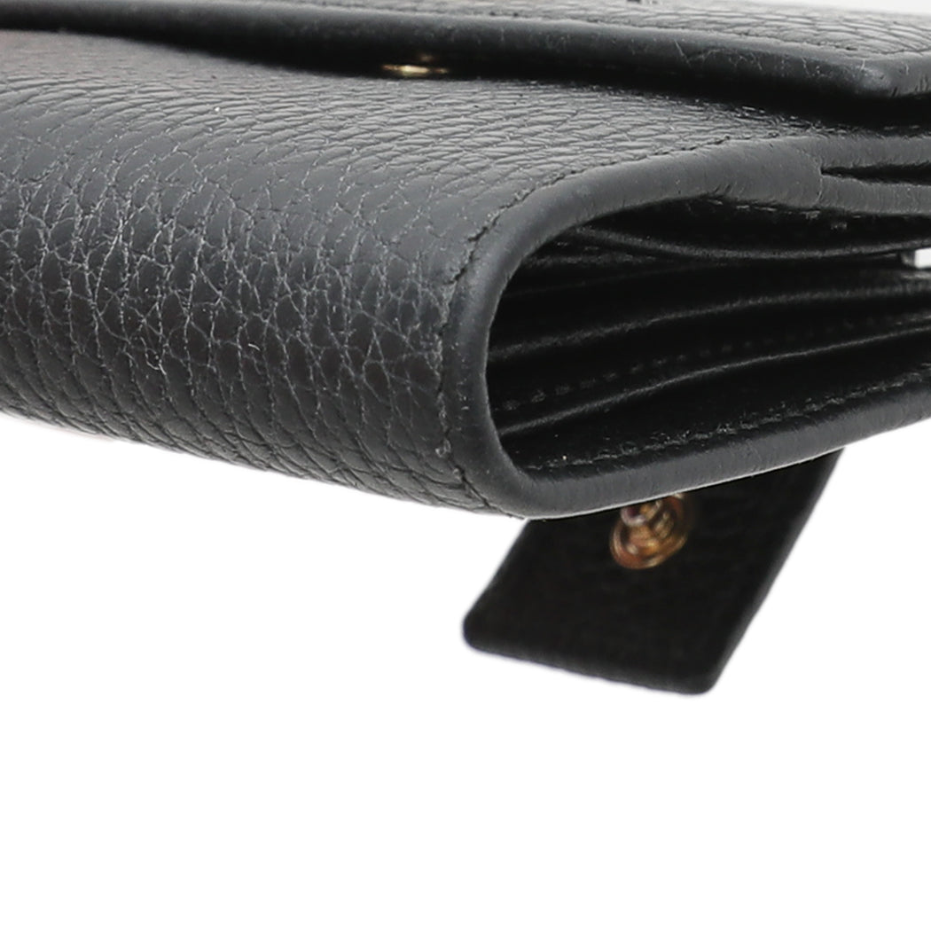 Gucci Black GG Fremch Flap Wallet-Gucci-THE CLOSET