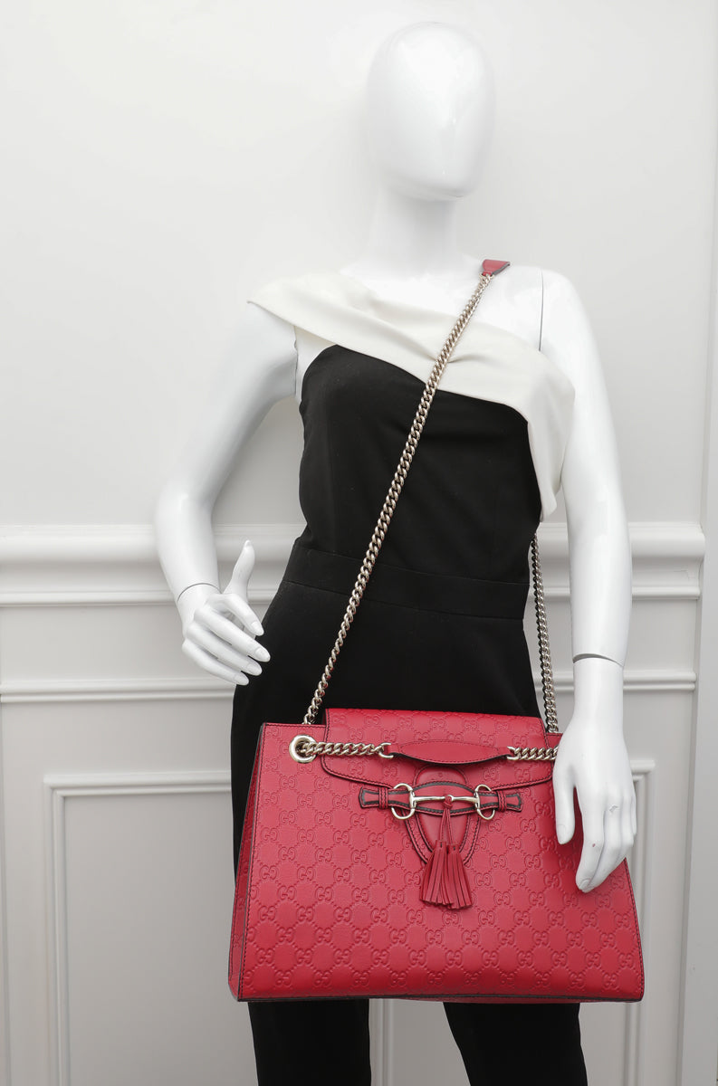 Gucci Red GG Guccissima Emily Large Bag-Gucci-THE CLOSET