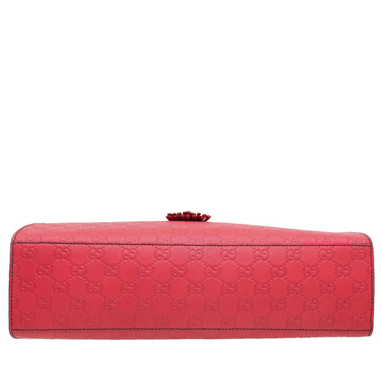 Gucci Red GG Guccissima Emily Large Bag