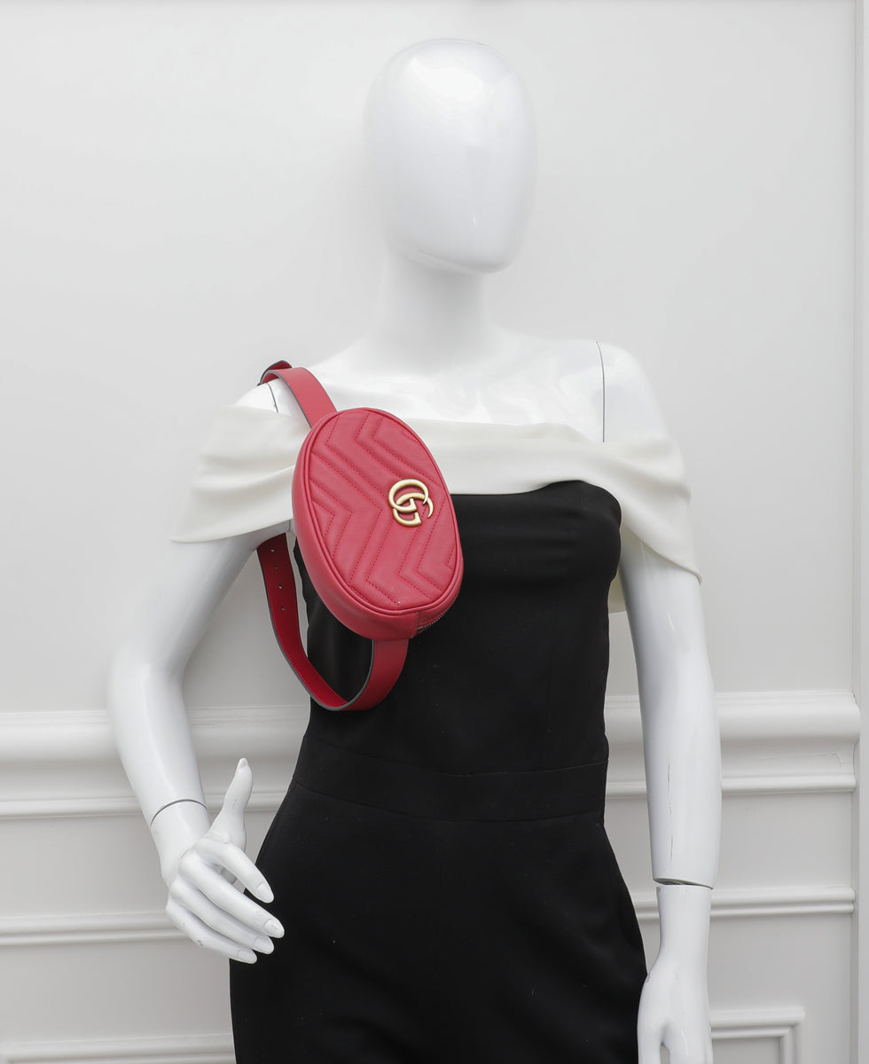 Gucci Red GG Marmont Belt Bag-Gucci-THE CLOSET